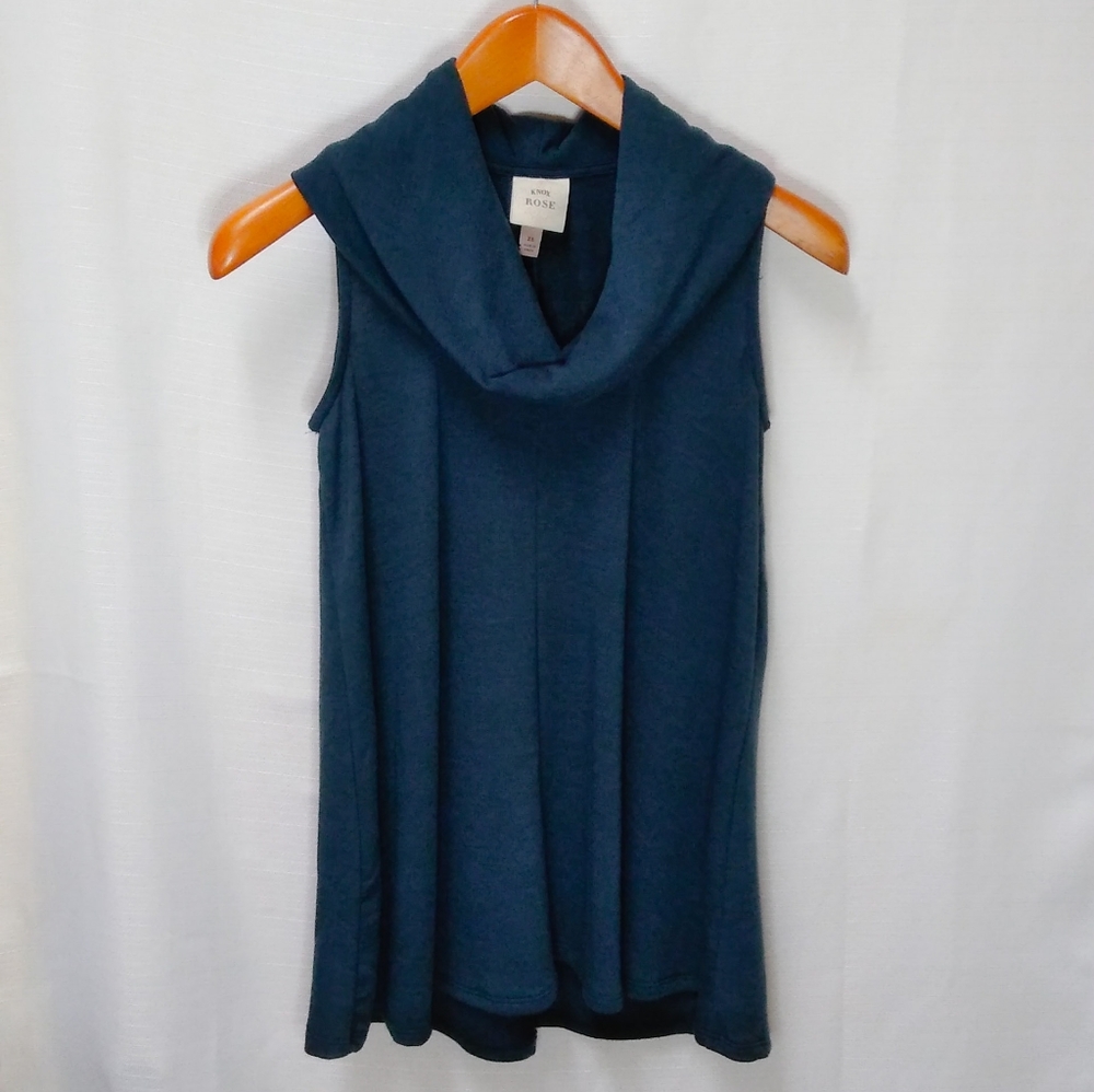 Knox Rose Sleeveless Cowl Neck Teal Top Size XS